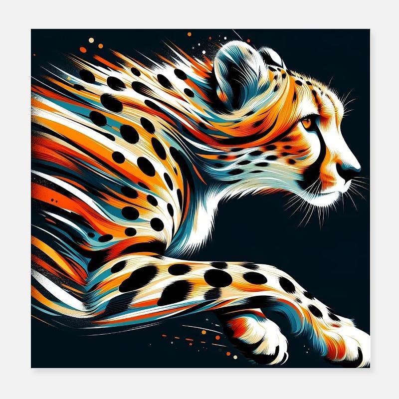Gepard Poster 20x20 cm