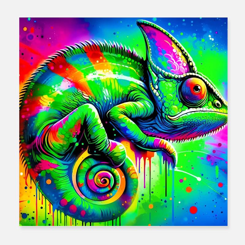 caméléon Poster 20 x 20 cm
