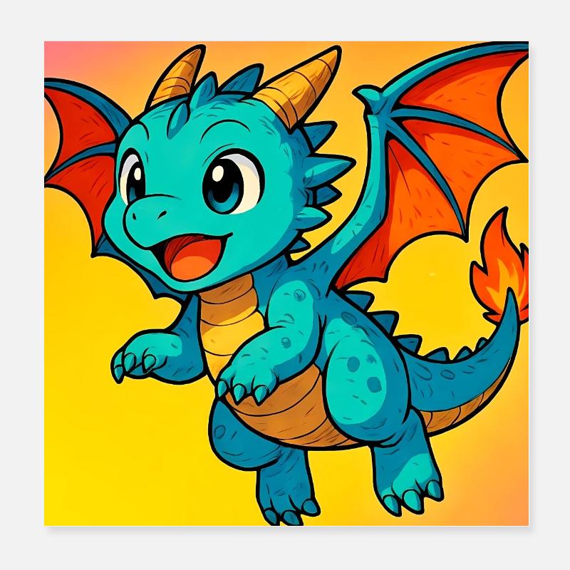 dragon Poster 8" x 8" (20x20 cm)