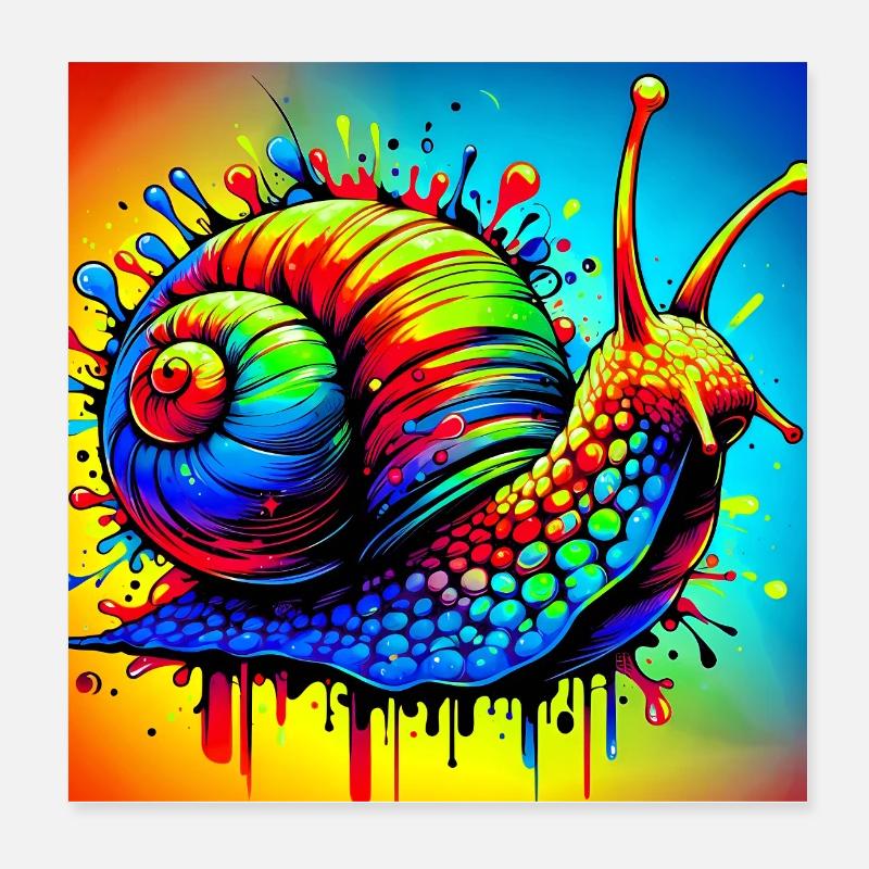 Schnecke Poster 20x20 cm