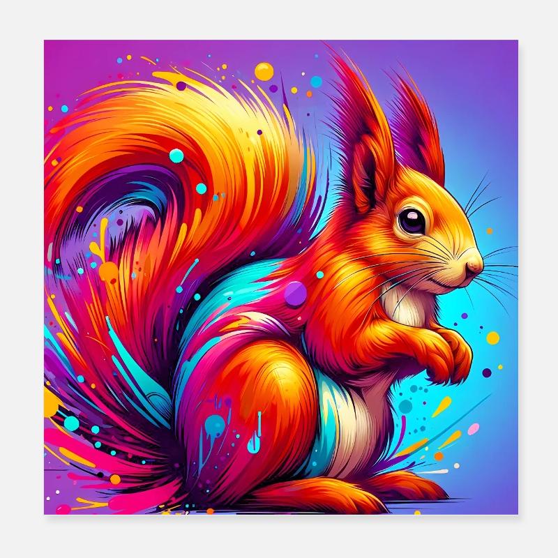 écureuil Poster 20 x 20 cm