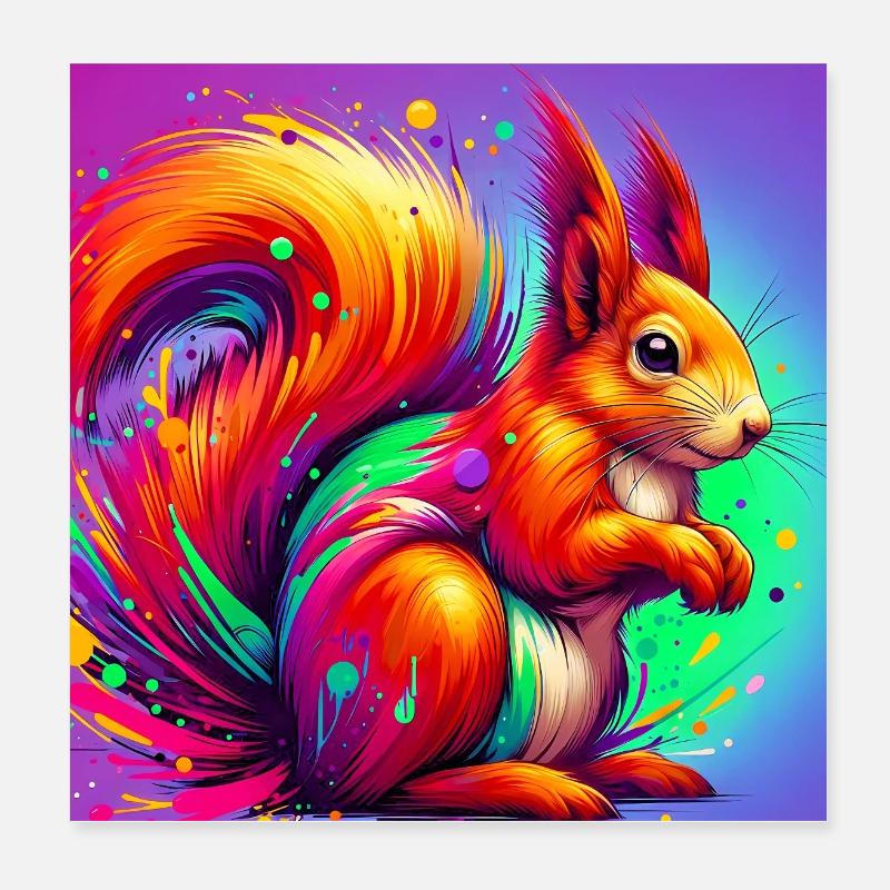 écureuil Poster 20 x 20 cm