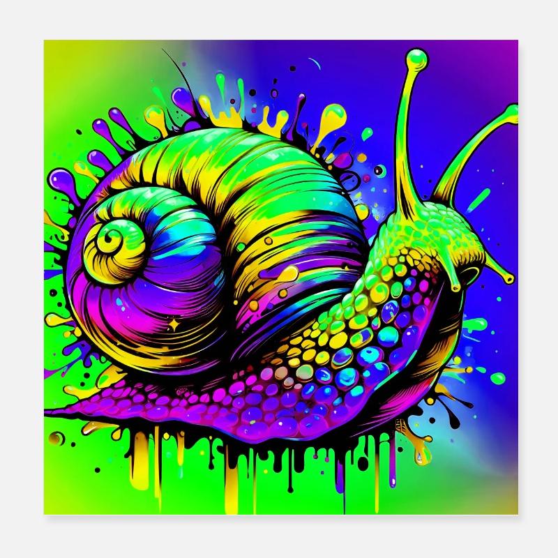 Snail Poster 8" x 8" (20x20 cm)