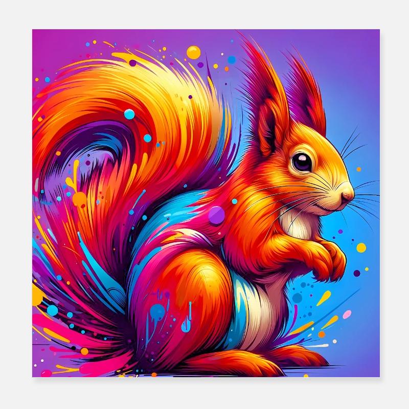 écureuil Poster 20 x 20 cm