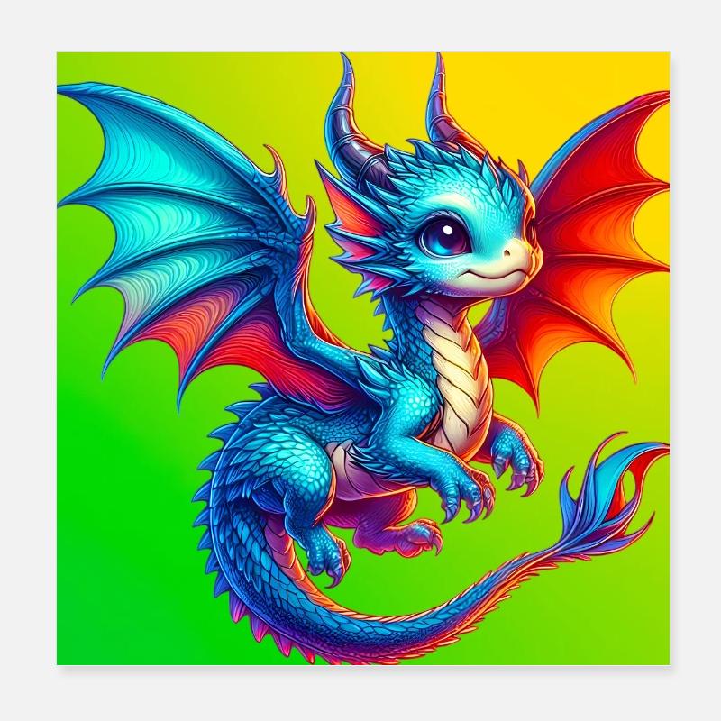 dragon Poster 8" x 8" (20x20 cm)