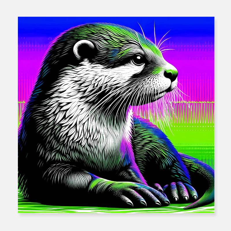 loutre Poster 20 x 20 cm