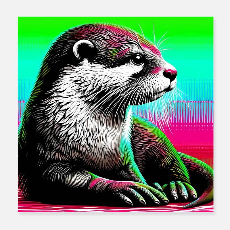 loutre Poster 20 x 20 cm