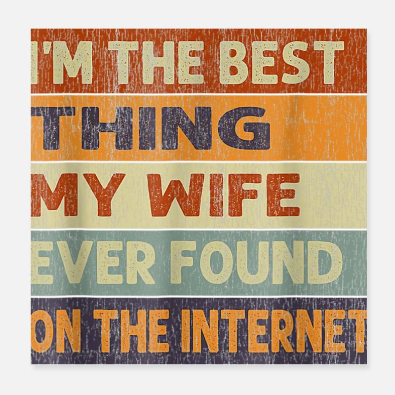 Ironic Quote on the Internet and Marriage Poster 8" x 8" (20x20 cm)