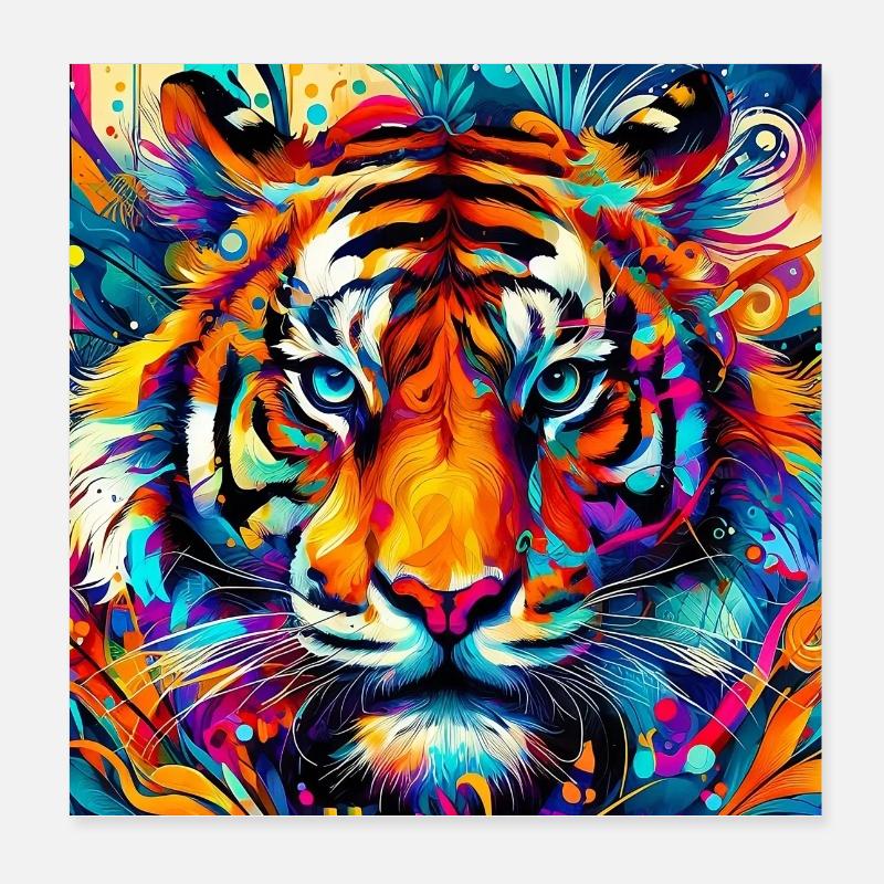 Tiger Poster 8" x 8" (20x20 cm)