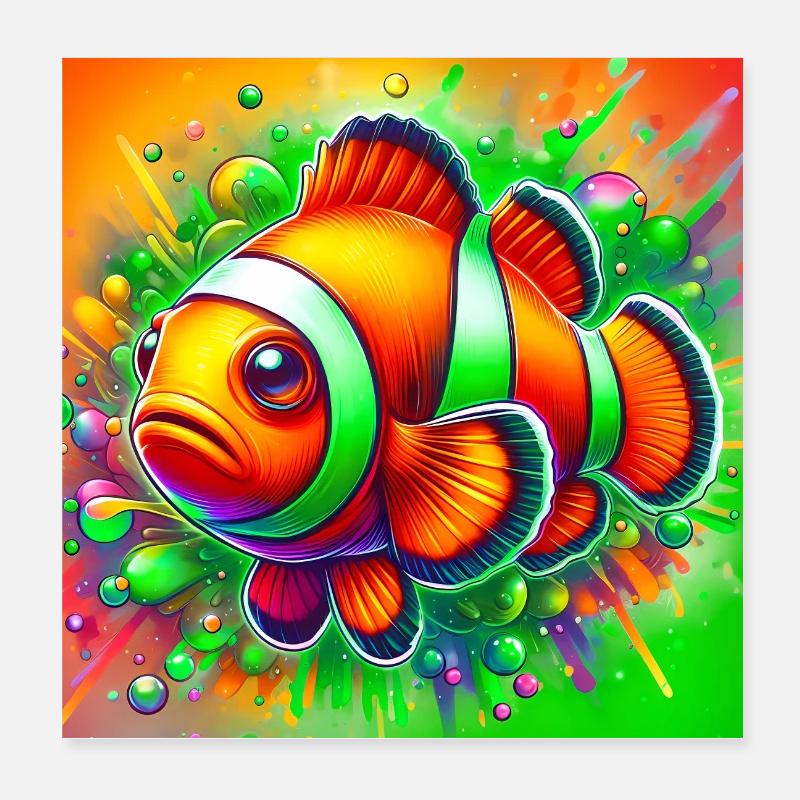 Clownfish Poster 8" x 8" (20x20 cm)