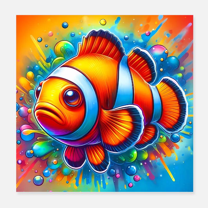 Clownfisch Poster 20x20 cm