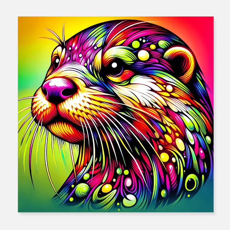 loutre Poster 20 x 20 cm
