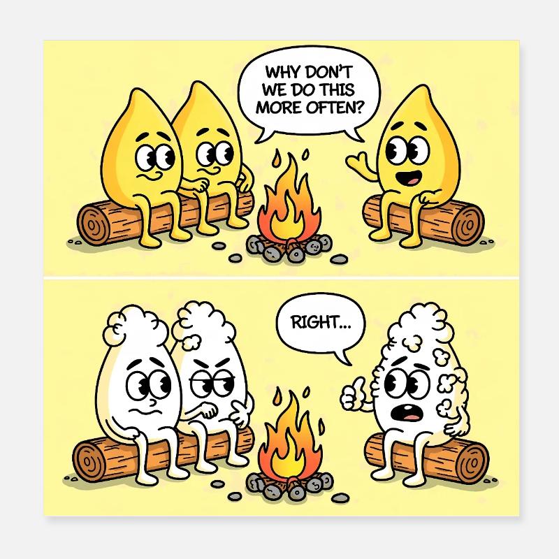 Popcorn Gag – Campfire Fun Gone Wrong Poster 20x20 cm