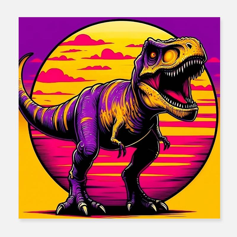 dinosaur - Poster 8" x 8" (20x20 cm) - white