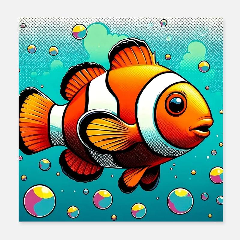 Clownfisch Poster 20x20 cm
