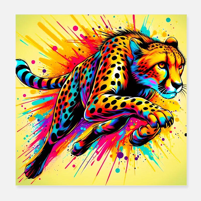 Gepard Poster 20x20 cm
