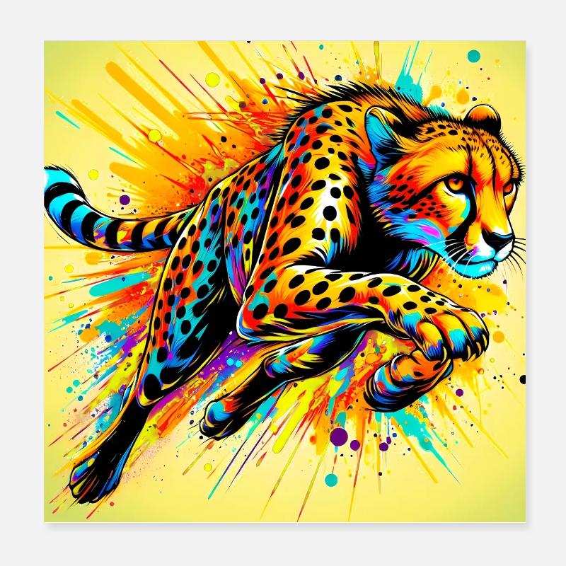 cheetah Poster 8" x 8" (20x20 cm)
