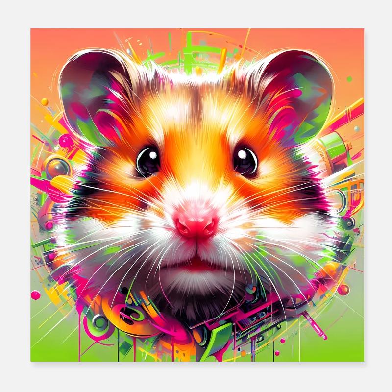 hamster Poster 8" x 8" (20x20 cm)