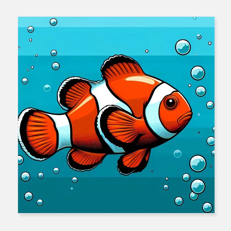 Clownfish Poster 8" x 8" (20x20 cm)
