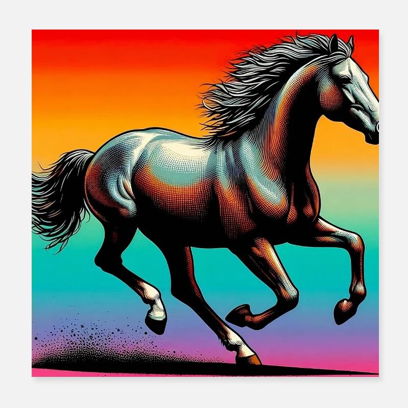 cheval Poster 20 x 20 cm