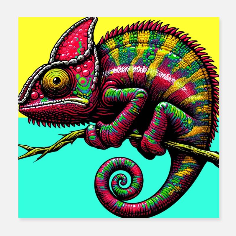 Chamäleon Poster 20x20 cm