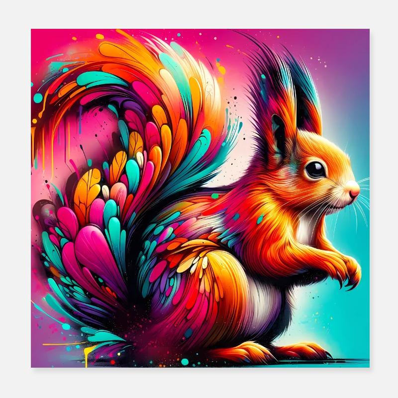 squirrel Poster 8" x 8" (20x20 cm)