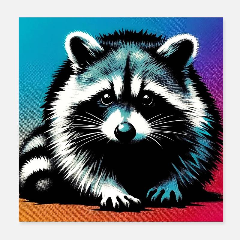Waschbär Poster 20x20 cm