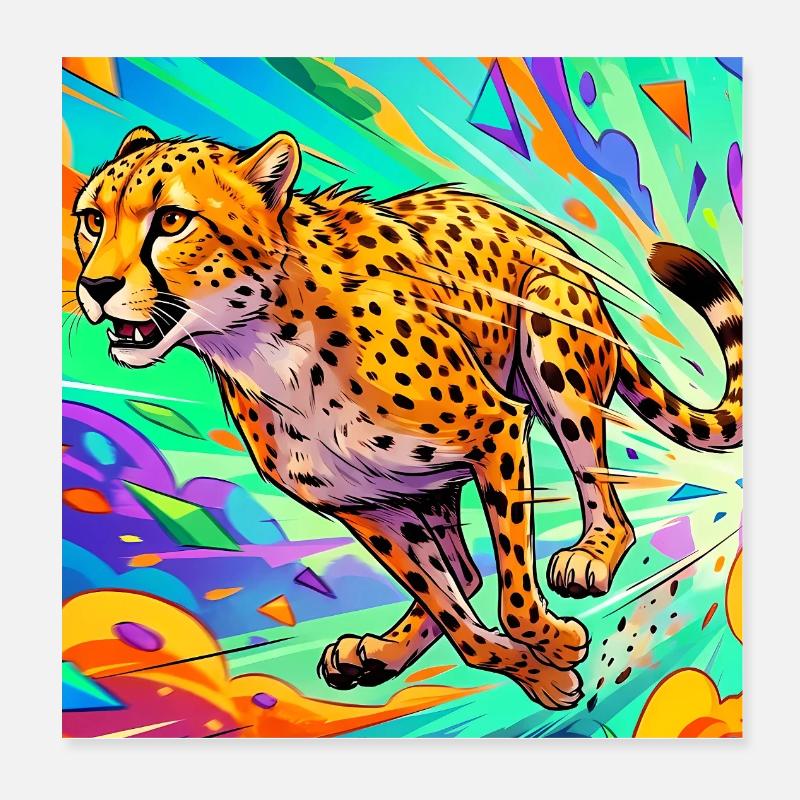 guépard Poster 20 x 20 cm