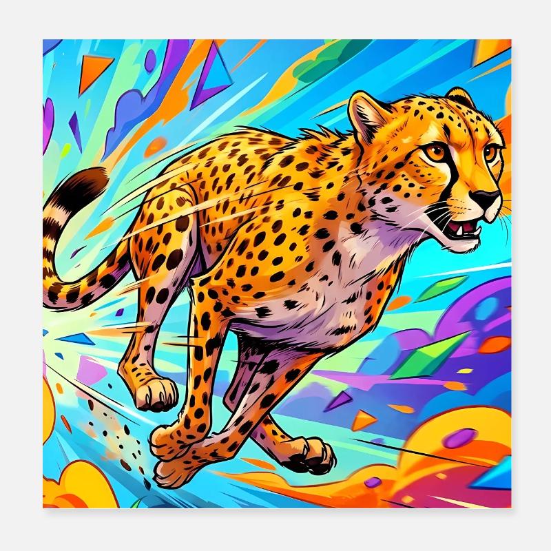 cheetah Poster 8" x 8" (20x20 cm)