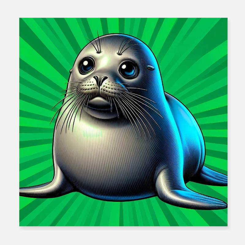 Phoque Poster 20 x 20 cm