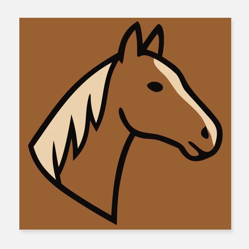 Profil du cheval : Nature de la tête Poster 20 x 20 cm