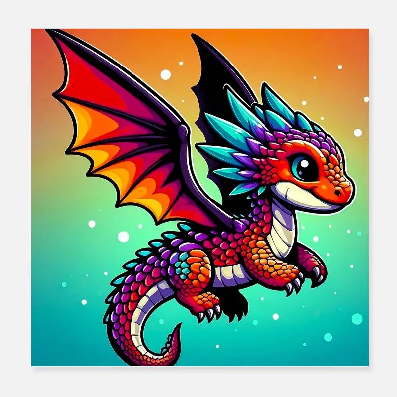 dragon Poster 20 x 20 cm