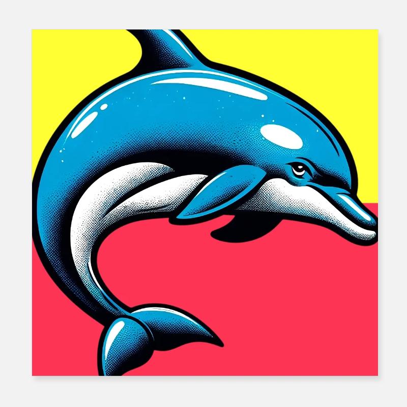 Delfin Poster 20x20 cm