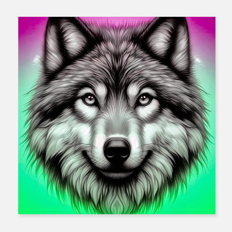 Wolf Poster 20x20 cm