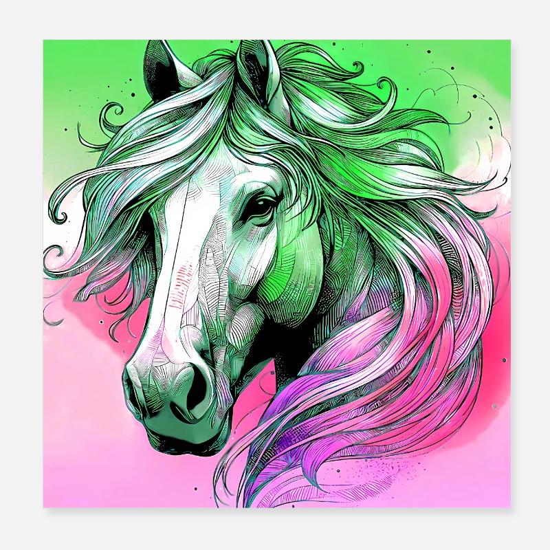 Pferd Poster 20x20 cm