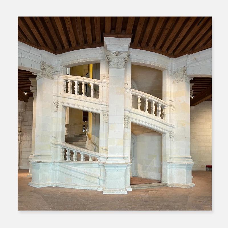 Doppelte Wendeltreppe Poster 20x20 cm