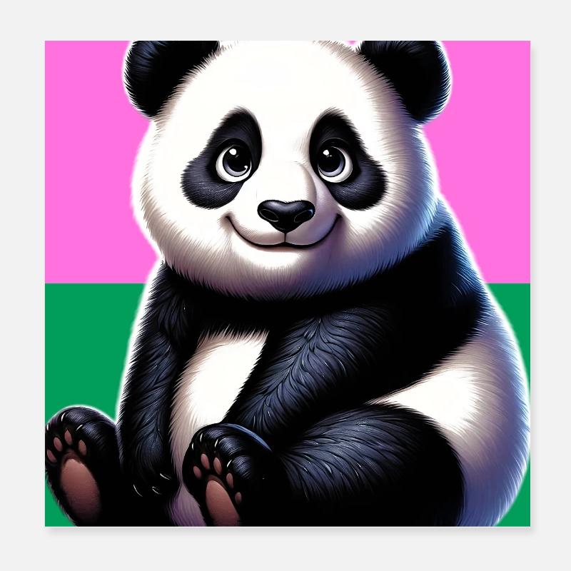 Panda Poster 20x20 cm