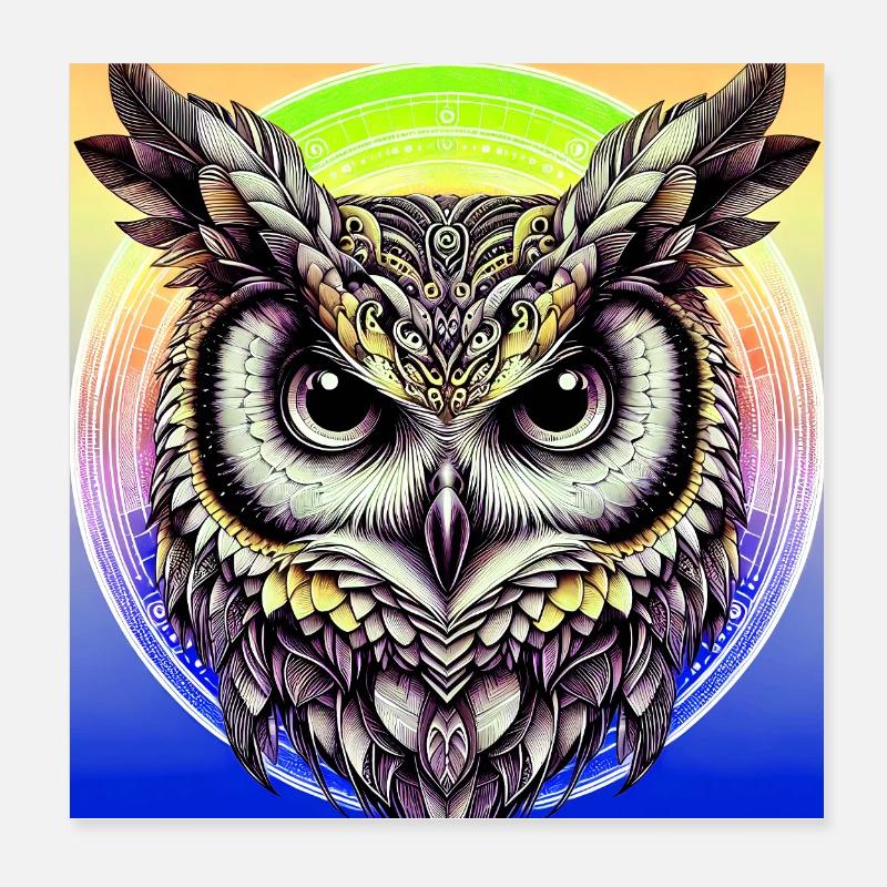 owl Poster 8" x 8" (20x20 cm)
