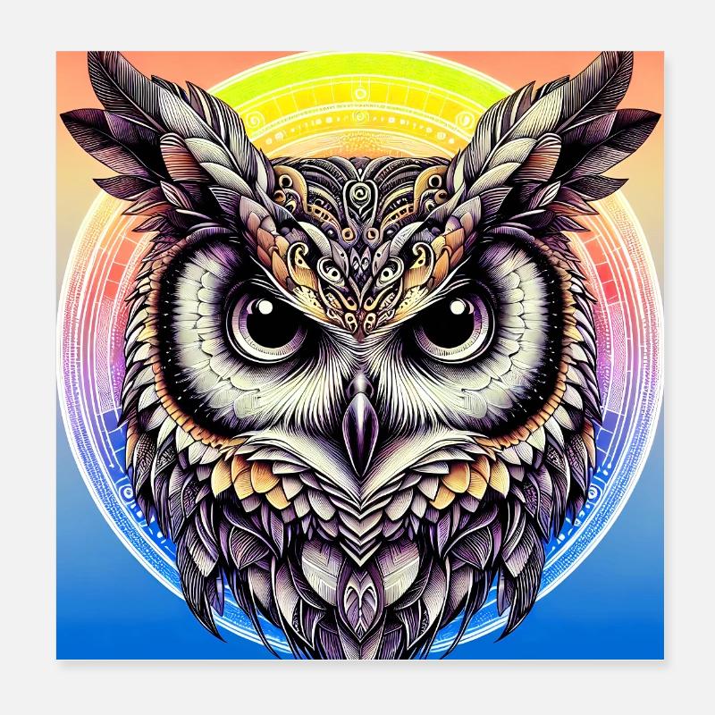 Eule Poster 20x20 cm