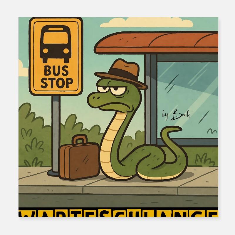 Queue by Rico Beck Poster 8" x 8" (20x20 cm)