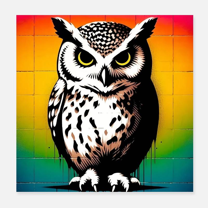 Eule Poster 20x20 cm