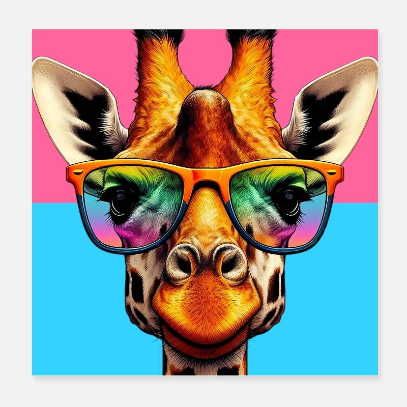 giraffe Poster 8" x 8" (20x20 cm)