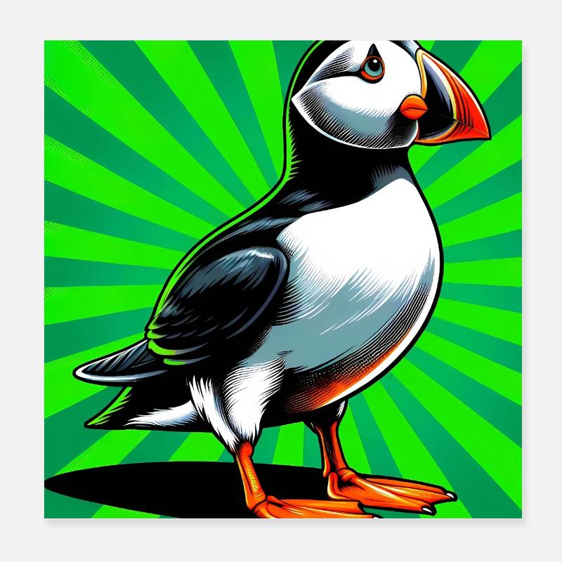 macareux Poster 20 x 20 cm