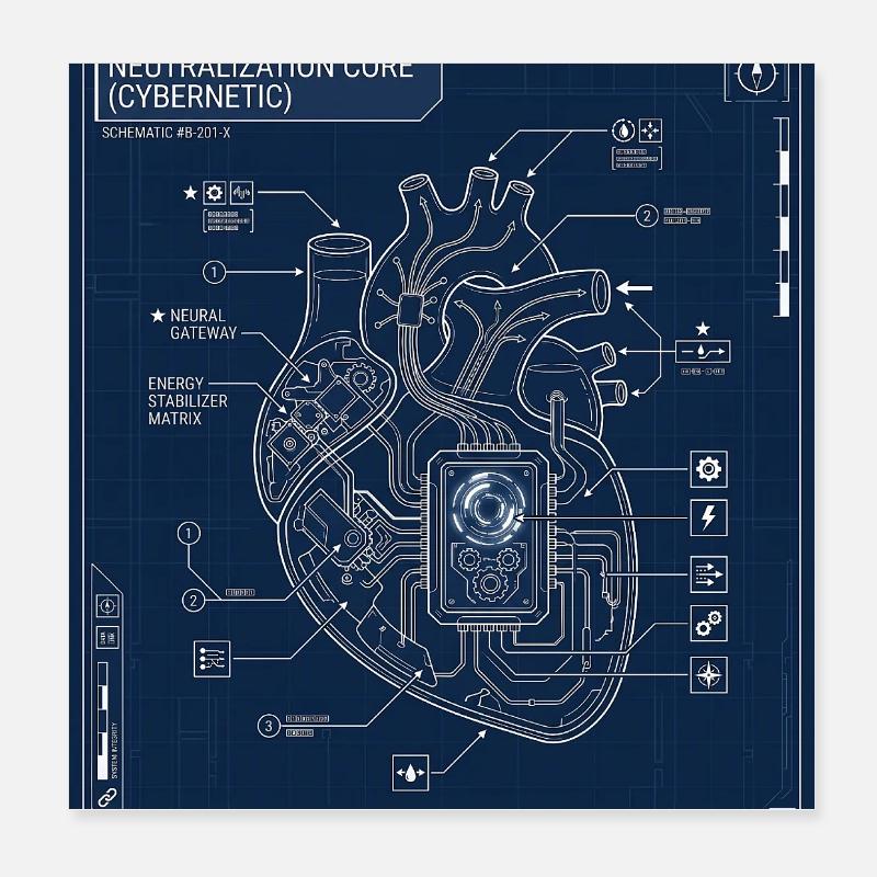 Cybernétique Poster 20 x 20 cm