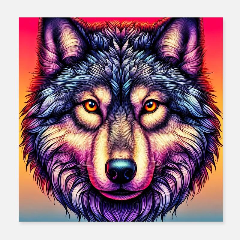 Wolf Poster 8" x 8" (20x20 cm)