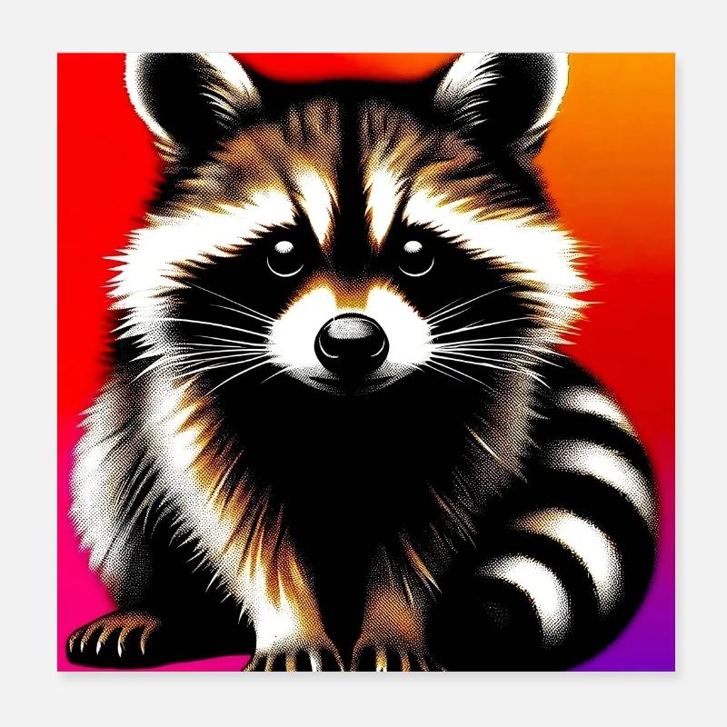 Waschbär Poster 20x20 cm