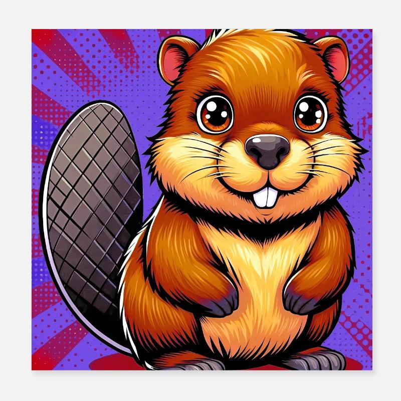 castor Poster 20 x 20 cm