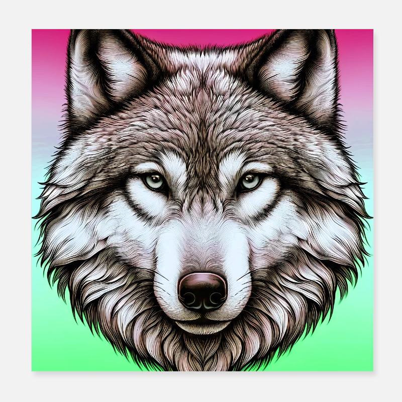 Wolf Poster 20x20 cm
