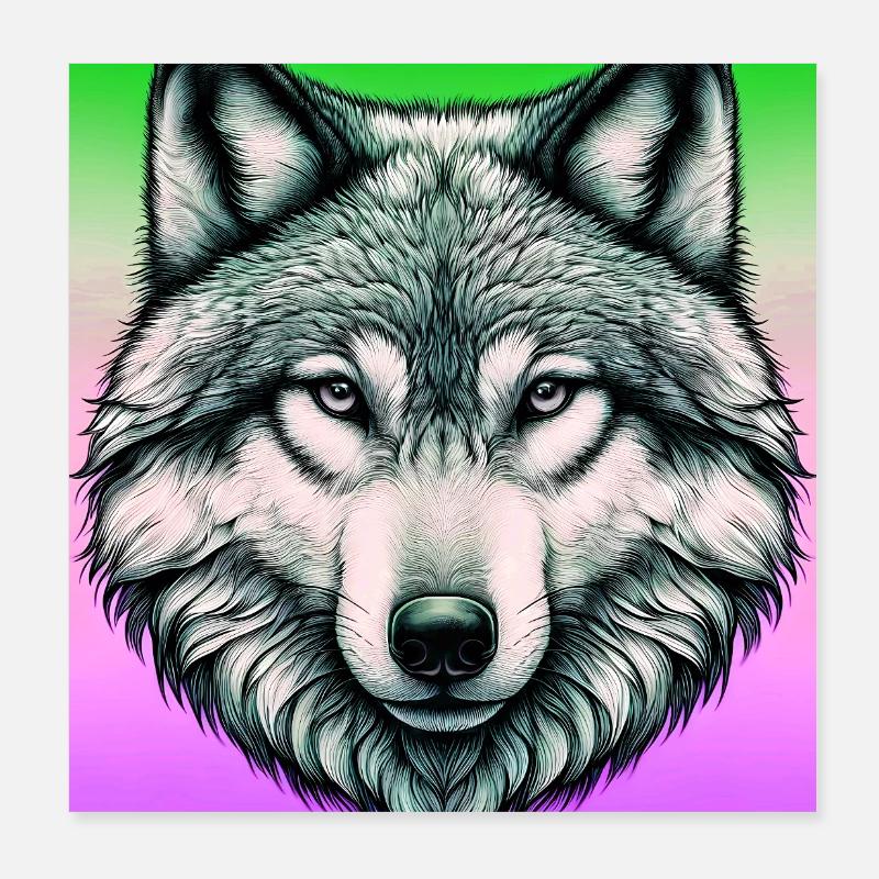 Wolf Poster 20x20 cm