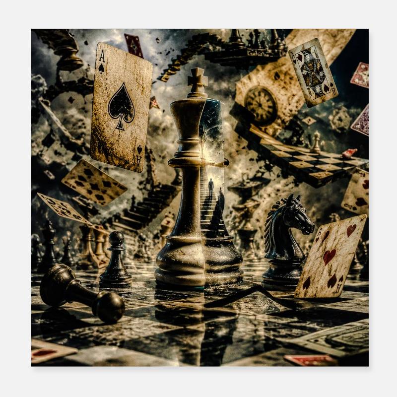 Surrealism Chess Poster 8" x 8" (20x20 cm)